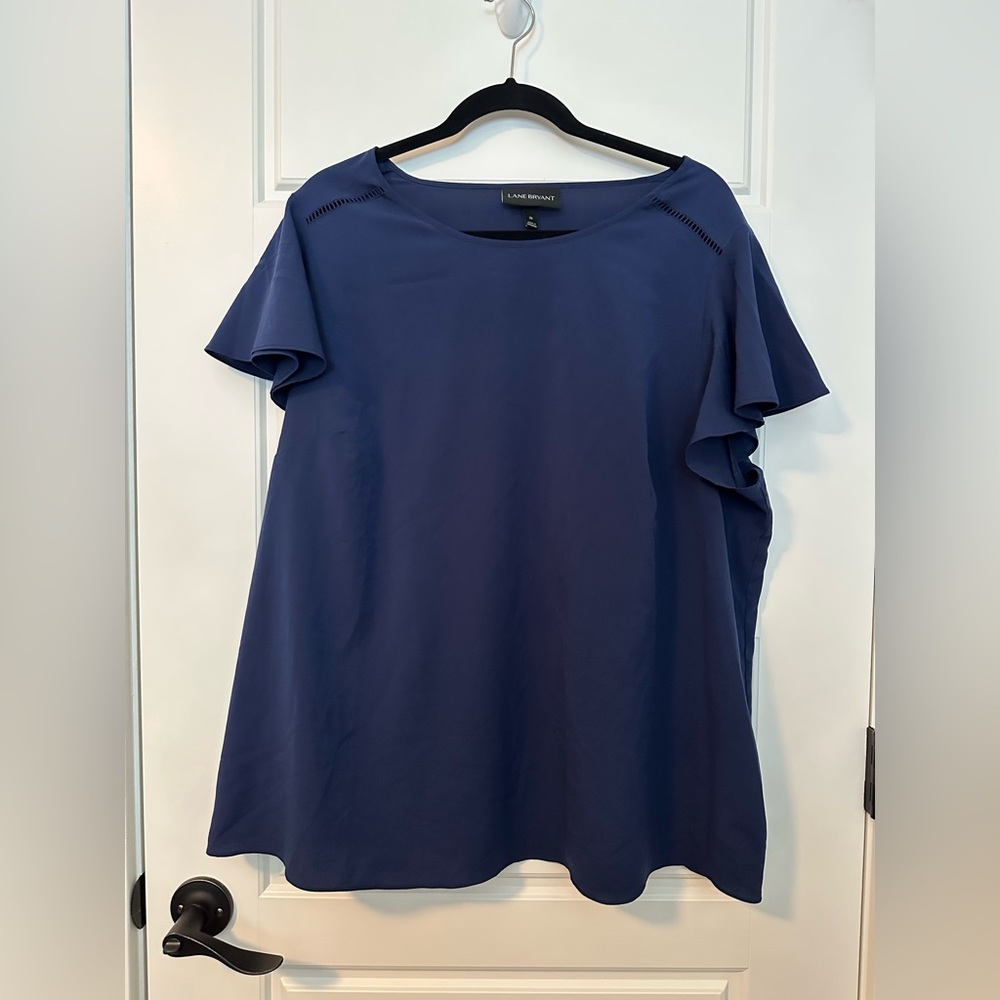 EUC Lane Bryant Navy Blouse